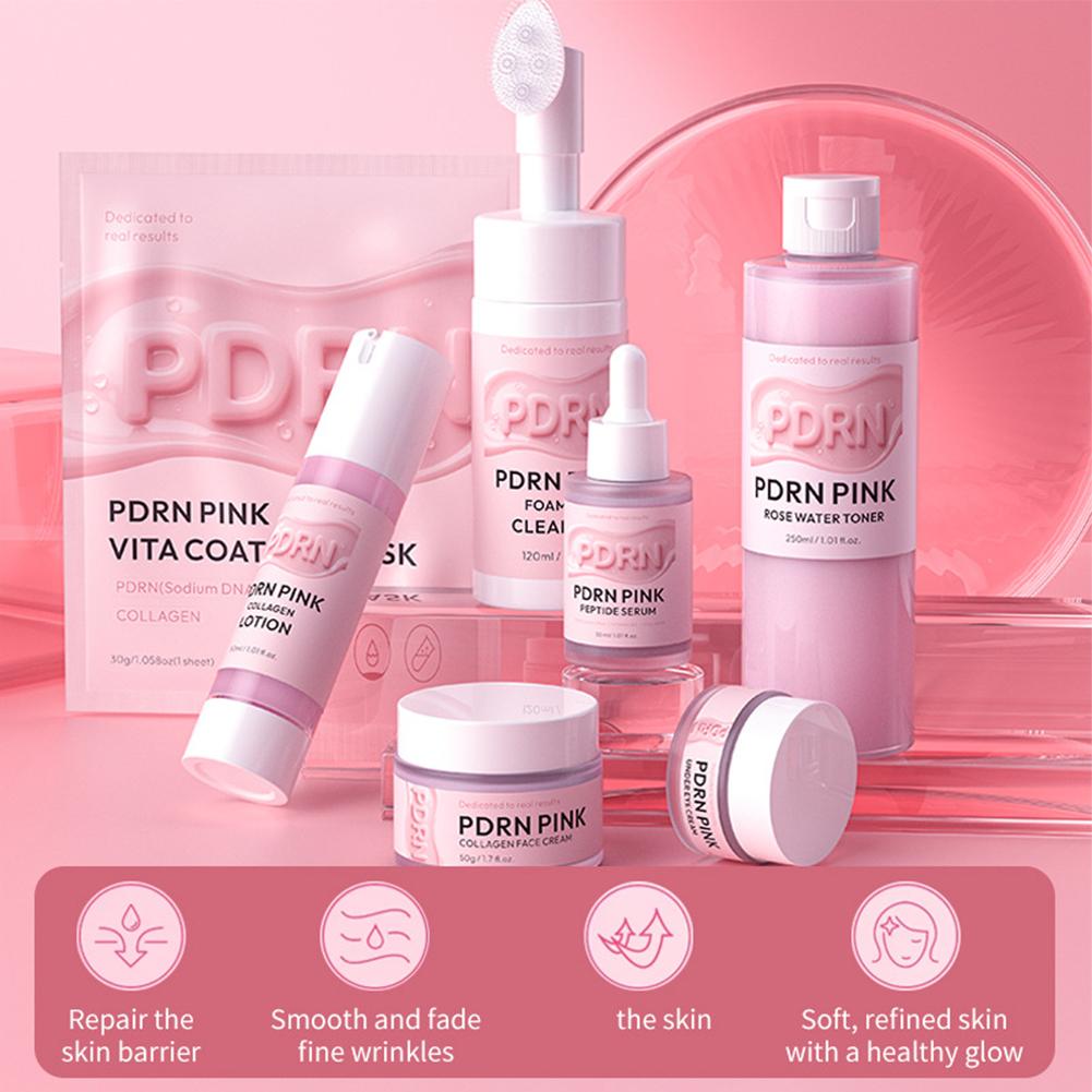 Skincare Glowing - Różowy zestaw do pielęgnacji skóry z